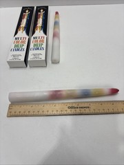 Multi Color Drip Candles, 3-Pack (6 candles total), Unscented White USA New
