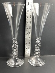 Set of 2 10 Inch 2000 Crystal Champagne Flute Glasses