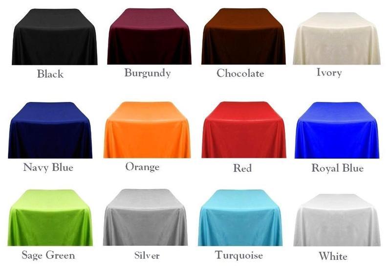 15 packs Rectangle 90″x156″ inch Polyester Tablecloth 8ft Banquet Cover 18 COLOR
