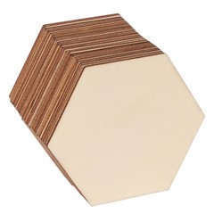 25Pcs Premium Wood Slices Hexagon Design Wooden Name Tags for Wedding Decoration