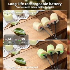 Rechargeable Flameless Candles with Remote Timer, 6pcs LED 6pcs,Smooth