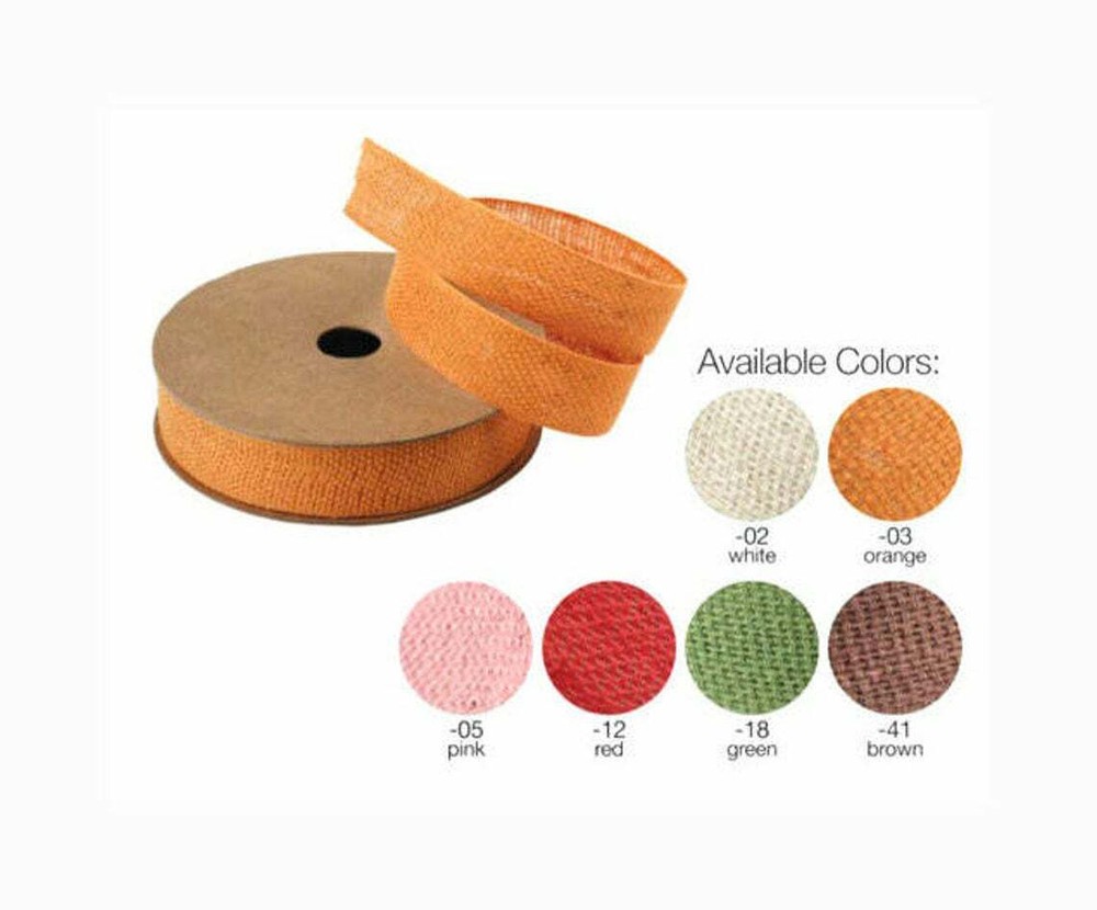 5/8″ Linen Cotton Blend Ribbon 25 Yard Roll – 6 Color Choices
