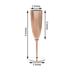 5 oz Blush Premium Metallic Plastic Champagne Flutes Disposable Flutes Wedding