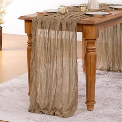 Boho Cheesecloth Table Runner Tan Cheese Cloth Table Runner 160 inch Gauze