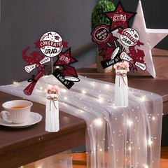Graduation Decorations Maroon White Black 2026/Burgundy