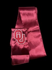 University of Oklahoma (OU) Satin Chair Sash / Wreath Sash (2 Logos) 49k Stitch