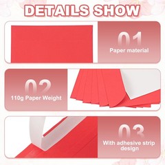 100 Pcs Self Sealing Envelopes 7.8×5.5 Inch for Invitations A7 Red