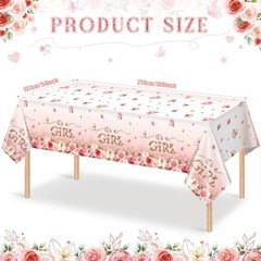 3 Pack Floral Baby Shower 3 – 108″ x 54″ (Rectangular), Multi Color