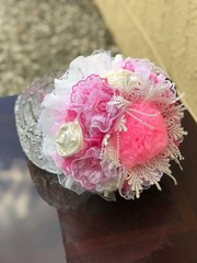Satin and lace Shabby Chic Handmade Wedding Bouquets