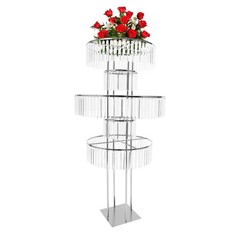 Metal Wedding Flower Stand Crystal-like Pedestal Stand 10kg/22lbs For Parties