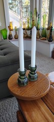 Round Ribbed Glass Taper CANDLE HOLDERS Centerpieces Party Events
