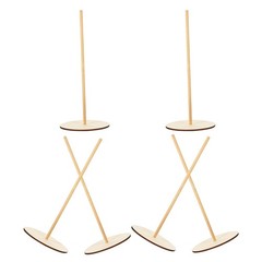 6 Sets Wooden Donut Rack Display Holder Beige Reusable for Table