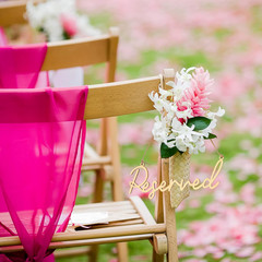 12 Pcs Reserved Signs for Wedding Row Reserved Seating Signs for Chairs Rustic W