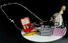 No Fishing for you Just Shopping Cake Topper Wedding Bridal Bride Grooms Cake