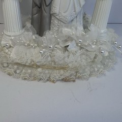 Vintage 1990’s Wilton Cake Topper GRAY SUIT Dark /Light Hair Designer series