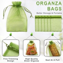 50 Pack Organza Bags 5 x 7 Inch, Gift Bags Small 1 count (Pack of 50) Green