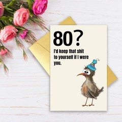 Cheeky 80 Year Old Birthday Card Gift, Funny 80th Birthday Card for Husband W…