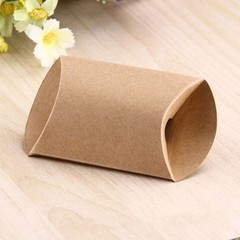 100Pcs Reusable Pillow Packing Boxes Kraft Paper Wedding Candy Favor Boxes Khaki