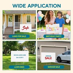 14 Pack Lawn Signs Corrugated Plastic 17×12 Inches Blank Yard Signs with Stak…