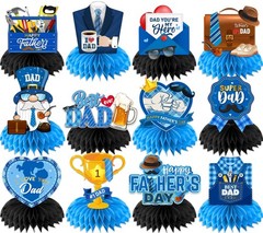 Fathers Day Decorations Honeycomb,12pcs Double Sided Fathers Day Centerpieces…
