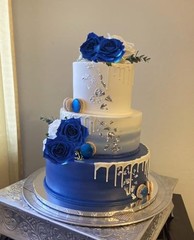 Blue Artificial Roses 16pcs Velvet Royal Blue Roses Silk 3.94″ Royal Blue