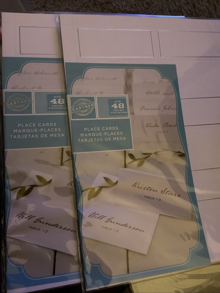 Printable Gartner Studios Ivory Pearl Place Cards 48 Count. New, Set Of 2.