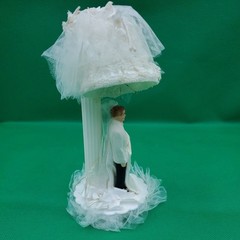 Vintage Wedding Cake Topper, Bride & Groom, Venice CA USA 1959 Coast Novelty Mfg