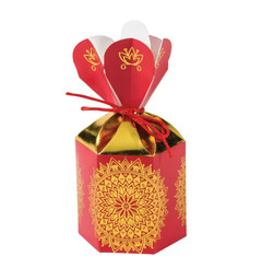 Indian Wedding Vertical Favor Boxes with Gold Foil – 24 Pc.