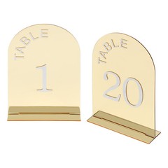 20PCS Gold Table Numbers Acrylic Party Table Numbers Wedding Table Numbers Sign