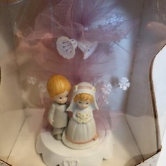 Vintage Martha’s Porcelain Bride & Groom Flower Arch Wedding Cake Topper Boxed