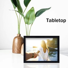 5×7 Picture Frame Black Photo Frames Display with 4×6 Mat for Wall and Tablet…