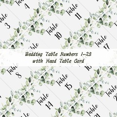 Stylish Eucalyptus Table Numbers – 26 Double-Sided Cards for Special Events