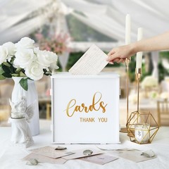 White Wedding Card Box Slot PVC Gift Card Box Holder Reception Money Envelope