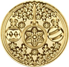 Ornaments with Snowflakes and Stars inside Greenery Border – Wax Seal Stamp head