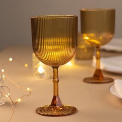 12 AMBER GOLD Plastic Wine Glasses Vintage Ribbed Pattern Events Decorations