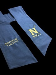U.S. Naval Academy Cotton Wreath Sash (2 Logos) 31k Stitch