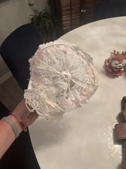 Vintage Coast Novelty Wedding Cake Topper Kissing Bride Groom Lace Arch 9 Inch