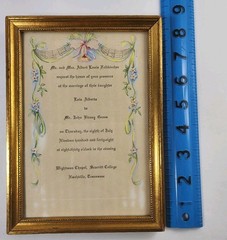 Vintage 1948 Wedding Invitation Professionally Framed Gold Gild Ready To Hang