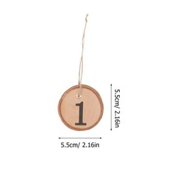 10Pcs Durable Wooden Slice Table Numbers Hanging Wedding Centerpieces Decor