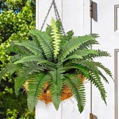 Artificial Boston Ferns Bush Plants Large, Set of 3 Large Artificial Ferns fo…