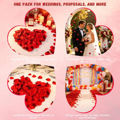 2000 PCS Fake Rose Petals, Artificial Red-Black Flower Petals for Wedding Propos