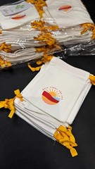 3×5 cotton «Here comes the sun» drawstring pouch /party favor /250 pcs