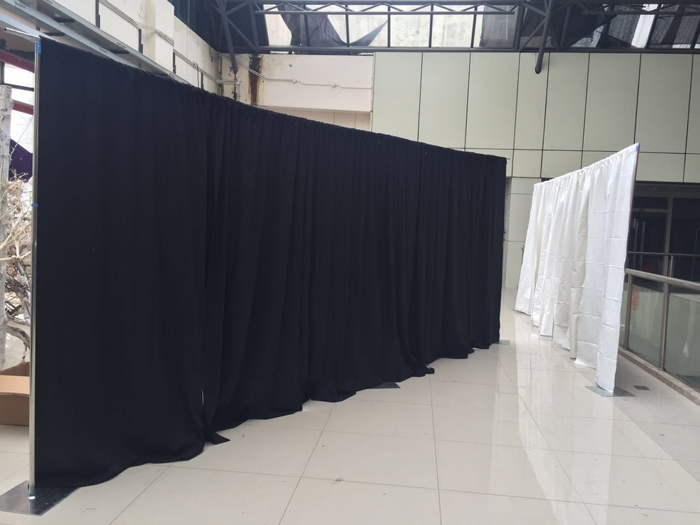 QUICK BACKDROP KIT 10 FT TALL x 20 FT WIDE PIPE WITH DRAPE(BLACK DRAPE)