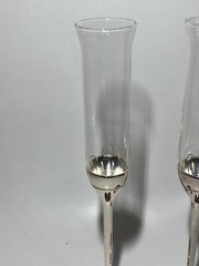 Vera Wang Love Knots Wedgwood Toasting Champagne Flutes Silver Love Knots Bows