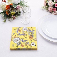 20 Yellow 13×13 in Cocktail Paper Napkins Floral Design Wedding 13″,