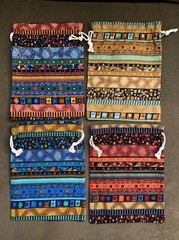4 Egyptian Ethnic Style Jewelry Candy Pouch, Small Drawstring Gift Bag