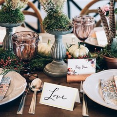 100Pcs Paper Place Cards for Wedding Table Setting Assorted Color Elegant Design