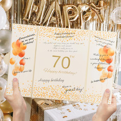70Th Birthday Guest and Party Decorations Set, 12X18 Inch Sign-In Signature Car