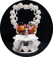 Mr & Mrs POTATO Head Toy Story Wedding Cake Topper ONLY Pick Backdrop Funny