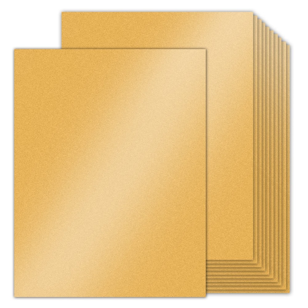 24 Sheets Gold Shimmer Cardstock 8.5 x 11 Metallic Paper, Goefun 8.5×11, gold